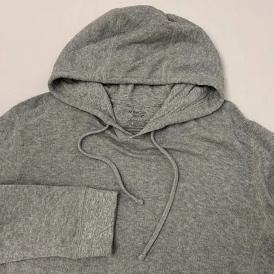Pulôver Vince feminino grande cinza algodão com capuz manga longa leve casual - Imagem 1 de 4