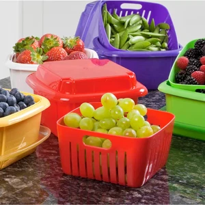 Set portafrutta scatola bacche rossa 3 pezzi (confezione da 2) - Foto 1 di 6