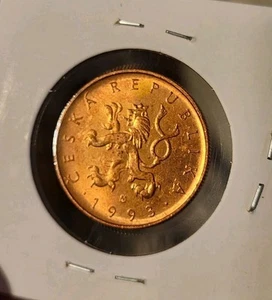 1993 CZECH REPUBLIC 10 KORUN UNCIRCULATED COIN Copper Plated Steel 24.5mm - Picture 1 of 2