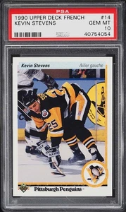 1990 Upper Deck French Kevin Stevens #14 PSA 10 - Picture 1 of 2