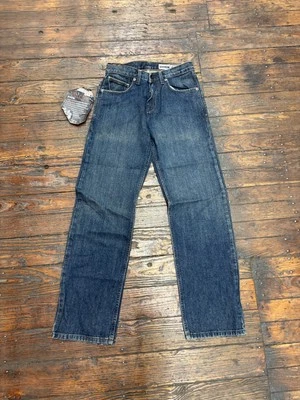 Volcom Jeans Mens 28x30 Blue Denim Relaxed Straight Leg Black Zip A191700 New - Image 1 of 4