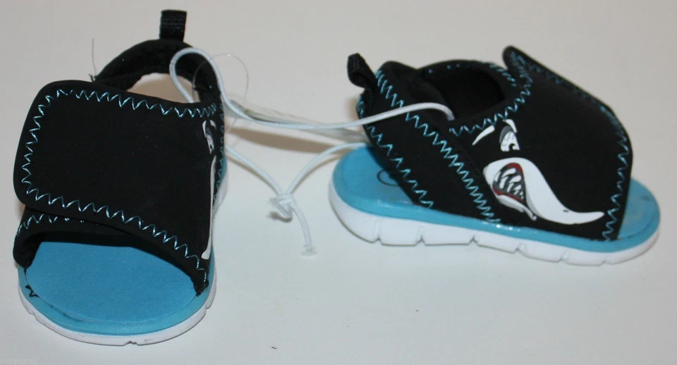 Circo Adelso Bebé Infante Niños Negro y Azul con Tiburón Sandalia Zapatos Talla 2 Nuevo con Etiquetas Foto 1 de 2