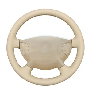Beige Leather Car Steering Wheel Cover for Mercedes-Benz W210 E240 E63 E320 E280 - Picture 1 of 10