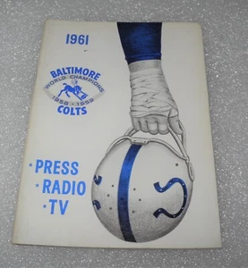1961 Football Baltimore Colts Press Media Radio Guide Roster Program Pre Season - Picture 1 of 3