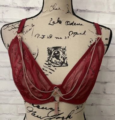 Sujetador Scantilly By Curvy Kate Unchained Rojo Profundo EE. UU. Talla 32G Sexy Nuevo Foto 1 de 4