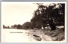 View on Lake Wood with Boats Antique Postcard RPPC AZO c. 1904-1918