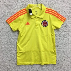 NEW Adidas Colombia Polo Shirt Small Adult Yellow 2018-19 Climalite Soccer Men - Picture 1 of 12