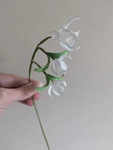 Glasharz Draht Blumen 3 Stiele und klare Knospen Vase - Bild 1 von 1