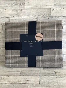 Nueva manta Ralph Lauren Gipson color topo a cuadros 54"x72" 100 % algodón precio de venta sugerido por el fabricante $300 - Imagen 1 de 4