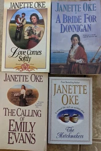 Lot of 4 books Janette Oke Matchmakers Love Comes Softly Calling of Emily Evans - Picture 1 of 4