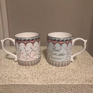 Set di 2 tazze Queen Elizabeth II 80° B-Day Royal Fine Bone China, set di 2 (G13) - Foto 1 di 5