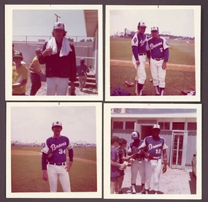 1973 Braves Original Spring Training Snapshot Photo Lot Dusty Baker, Reed Upshaw - Picture 1 of 2