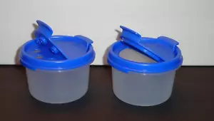 Tupperware Modular Mates 2er Set Behälter mit Ausgießer Shaker Dichtungen Blau Neu - Bild 1 von 2