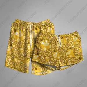 Psyduck hawaiianische Psyduck Wassershorts Spaß Sommer kurze Ente kurz Geschenk - Bild 1 von 3