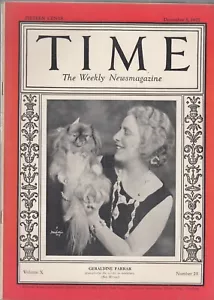 Time magazine--Dec 5 1927- Geraldine Ferrar-----21 - Foto 1 di 1