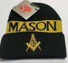 Masonic Black and Gold Knit Beanie - Warm Soft and Stretches - Mason Accessory