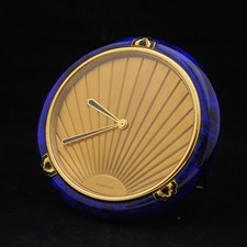 Cartier table alarm clock with blue enamel 13 cm