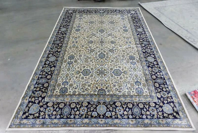 IVORY / NAVY 5'-3" X 7'-3" Back Stain Rug, Reduced price 1172565639 PEG606S-5 - Image 1 of 4