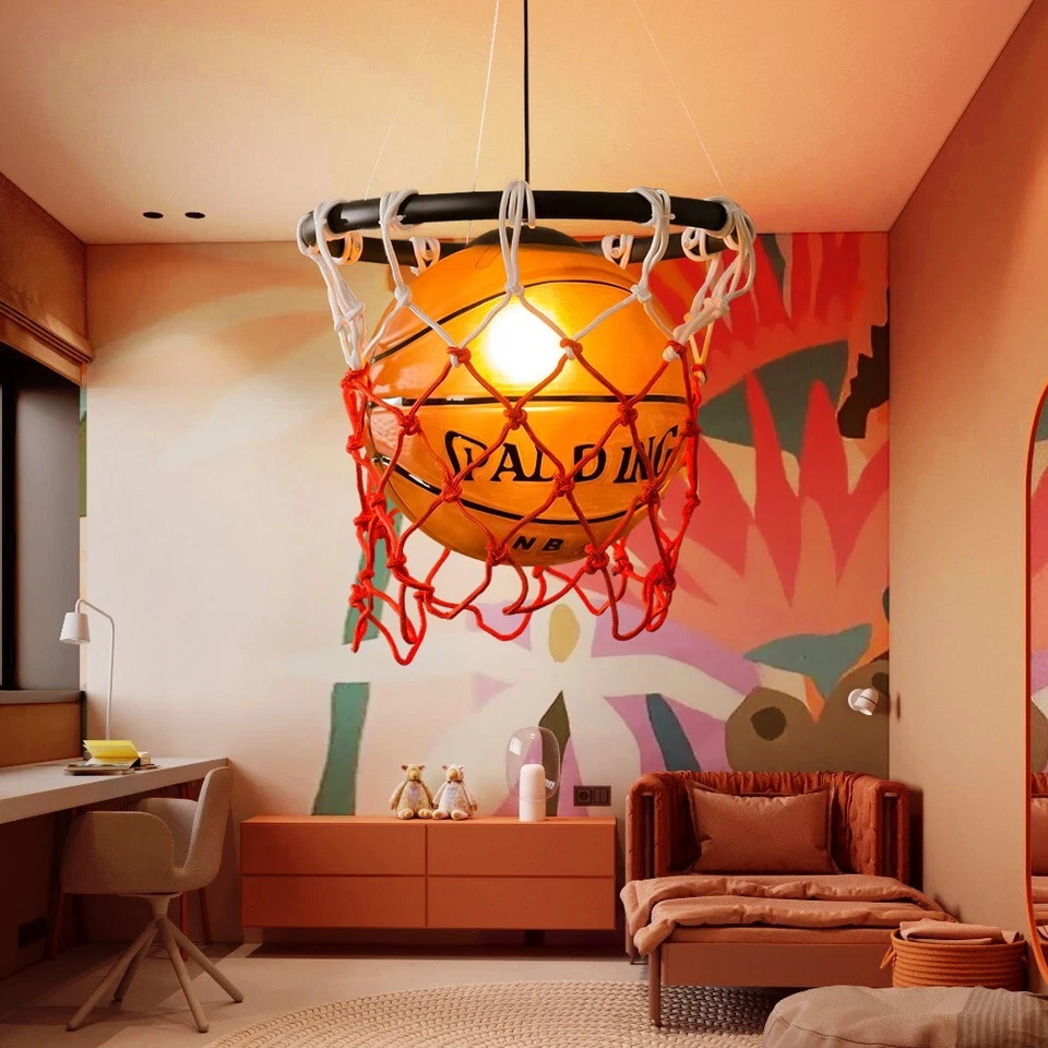 Vintage Basketball Acrylic Ceiling Fixture Light Retro Chandelier Pendant Lamp - Image 1 of 4