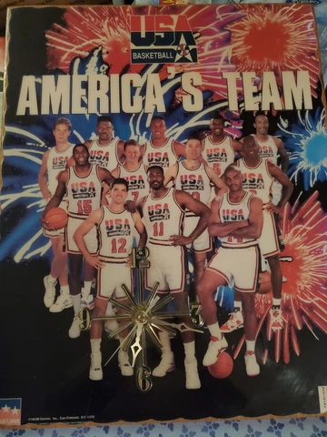 1992 Dream Poster Basketball mounted into a clock Cover