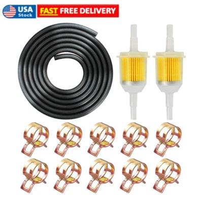 US STOCK 1/4" 6mm 6FT Fuel Line Motorcycle Gasoline Filter Oil Pipe Tube Clamp - Image 1 of 4