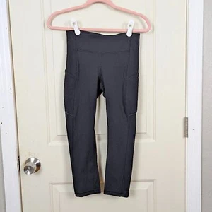 Lululemon | Black High-Rise Crop Leggings Size 4 - Picture 1 of 11