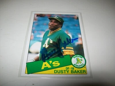 1985 TOPPS TRADED DUSTY BAKER AUTOGRAPH SIGNED AUTO #4T OAKLAND ATHLETICS - Image 1 of 2