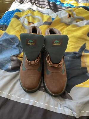Timberland Botas de Campo Para Hombre Talla 10.5 Cuero Marrón Verde 'Brócoli de Carne' 6530A Foto 1 de 4