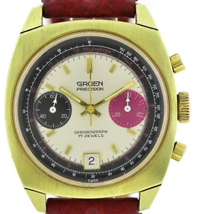 Gruen Precision, Vintage- Herren- Chronograph 70er Jahre, Valjoux 7734, 37,5mm - Bild 1 von 12