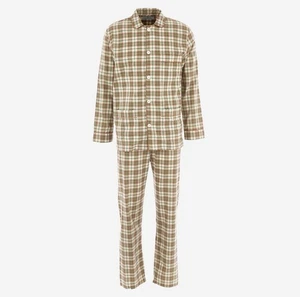 Turnbull & Asser Green Oatmeal Hyde Cotton Pyjama Set Made England Mens size L - Picture 1 of 8