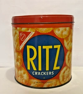 Lata Galletas Ritz Vintage Años 50 Aprox 6" H x 6" D Muy Buen Estado - Imagen 1 de 7