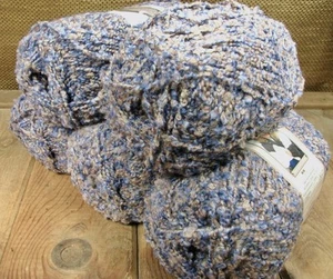 Bernat Soft Boucle Yarn Bulky Size 5 Westport Shades Blue Tan Skeins Lot of 5 - Picture 1 of 8