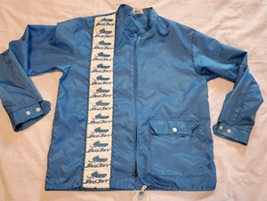 Vintage Rare 1970's Sno Jet  Snowmobile Nylon Blue Full Zip Jacket Mens Large - Foto 1 di 8