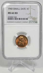 1960 Small Date Lincoln Memorial Penny Cent NGC MS66 RD DDO 9/9 and 6/6 BU - Picture 1 of 8