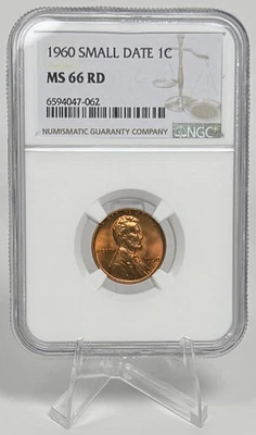 1960 Small Date Lincoln Memorial Penny Cent NGC MS66 RD DDO 9/9 and 6/6 BU - Image 1 of 4