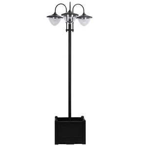Outsunny 3-Head Solar LED Street Light with Customizable Planter Base - Picture 1 of 9