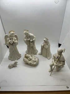Lenox Innocence Nativity THE HOLY FAMILY 6 PC Set 24 kt Gold trim Jesus Mary NEW - Picture 1 of 8