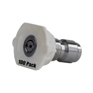 100 Pack Erie Tools Pressure Washer 1/4" Quick Connect 40 Degree 5.5 Nozzles - Picture 1 of 4