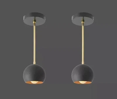 Набор из 2 потолочных светильников середины века — итальянские светильники в стиле спутника - Изображение 1 из 4