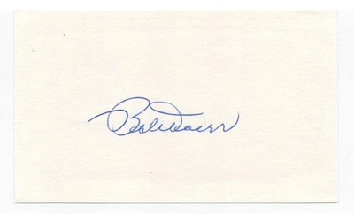 Tarjeta índice firmada por Bob "Bobby" Doerr 3x5 autografiada MLB béisbol Medias Rojas Salón de la fama Foto 1 de 2