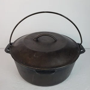 Horno holandés Griswold de hierro fundido 8 Tite Top #833D Pat #16 de marzo de 1920 con tapa Lodge - Imagen 1 de 18