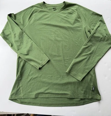 Capa Base Ligera REI Co-op Para Hombre Manga Larga Crew Verde Talla Grande Foto 1 de 4