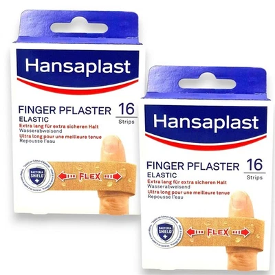2x Hansaplast Fingerpflaster 2x 16er Elastic Finger Strips Wundpflaster Verband - Bild 1 von 4