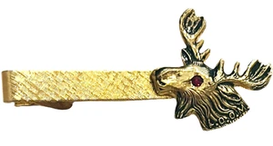 Moose Club Tie Clip – LOOM Moose Themed Vintage Accessory - Stocking Stuffer - Picture 1 of 5