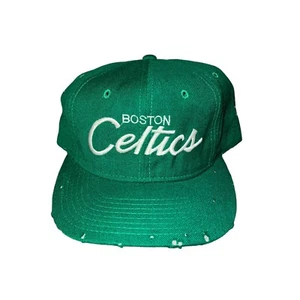Vintage Bostons Celtics Sports Specialties SnapBack Hat Wool Green Script - Picture 1 of 3