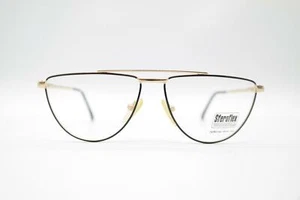 Vintage Sferoflex 108/8 Gold Schwarz oval Brille Brillengestell eyeglasses NOS - Picture 1 of 6