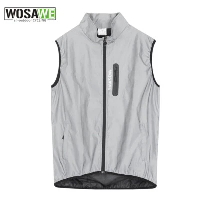 WOSAWE Voll Reflektierend Fahrradweste Warnweste Fahrrad Night Glowing Jacke MTB - Image 1 of 4