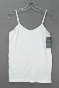 Camiseta sin mangas Just Be blanca sin costuras cami correa de espagueti elástica para mujer Plus 2X nueva con etiquetas - Imagen 1 de 9