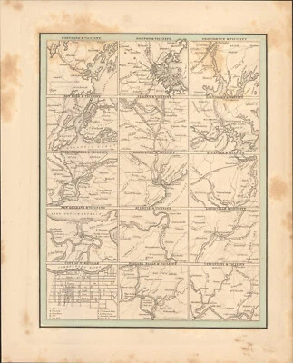 1835 Varias ciudades de Estados Unidos T.G. Mapa antiguo Bradford ~12,2" x 9,8" Boston Charleston Foto 1 de 4