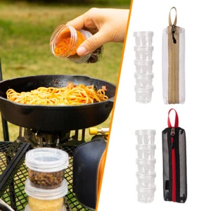 Portable Spice Container w/5 Stackable Condiment Cup Camping Picnic Spice Holder - Picture 1 of 21